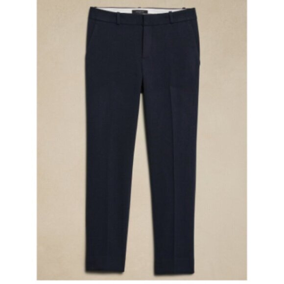 Banana Republic RYAN Double Weave Straight Ankle Pants Navy Blue Size 2 PETITE - Picture 4 of 4